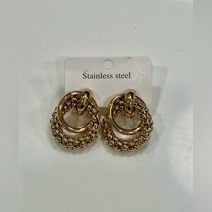 Golden Stainless Steel Hoop Earrings